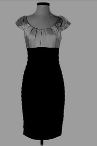 Black and silverish-gray two tone dress